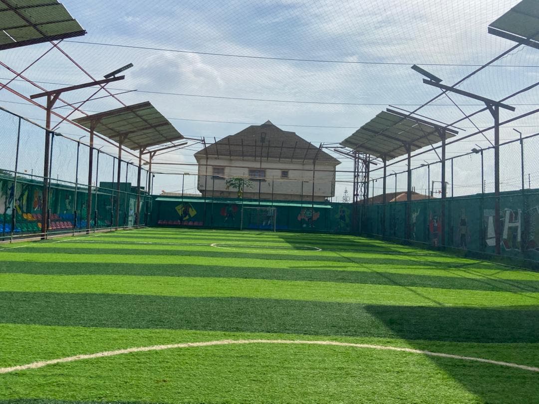 Pitch perimeter fencing and playing surface at The Pavilion